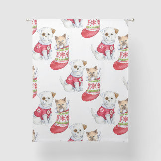 Christmas Dog & Cat Sheer Curtains
