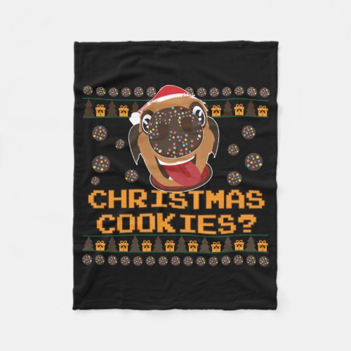 Christmas Dog Cookies Gift Fleece Blanket