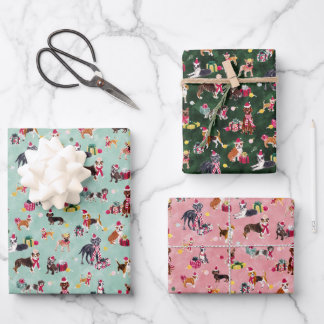 CHRISTMAS DOG CUTENESS WRAPPING PAPER SHEETS