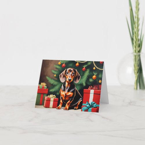 Christmas Dog Dachshund  Card