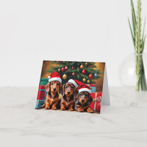 Christmas Dog Dachshund  Card