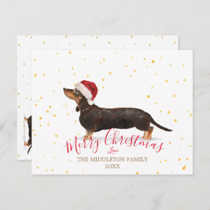 Christmas Dog Dachshund Gold Seasonal Greeting
