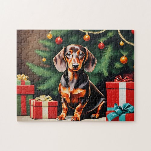 Christmas Dog Dachshund  Jigsaw Puzzle