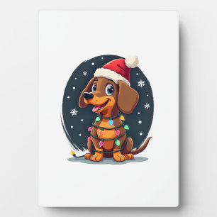Christmas Dog Dachshund Santa Xmas Wiener 2 Plaque
