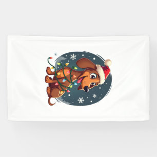 Christmas Dog Dachshund Santa Xmas Wiener Women Me Banner