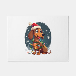 Christmas Dog Dachshund Santa Xmas Wiener Women Me Doormat