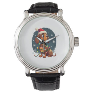 Christmas Dog Dachshund Santa Xmas Wiener Women Me Watch