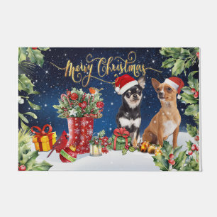 Christmas Dog Doormat, Chihuahua Lovers Gift Doormat