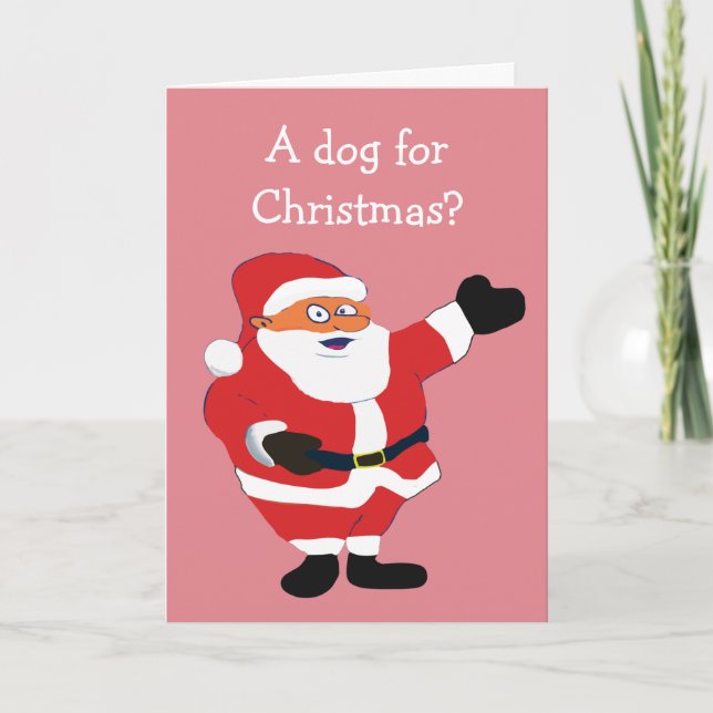 Christmas Dog Eat Pet Humor Funny Gag Comedy Holiday Card (Front)
