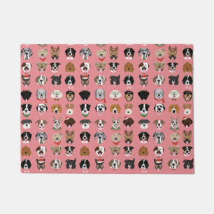 Christmas Dog Face Pattern Doormat