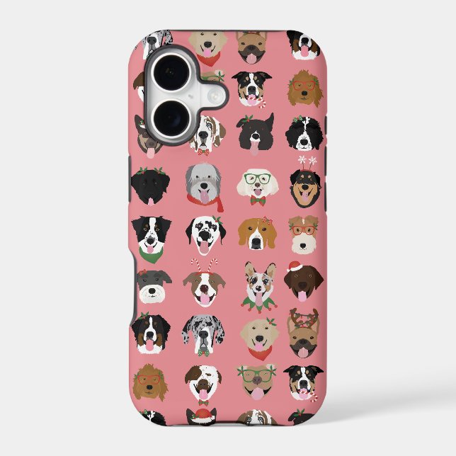 Christmas Dog Face Pattern Iphone Case (Back)