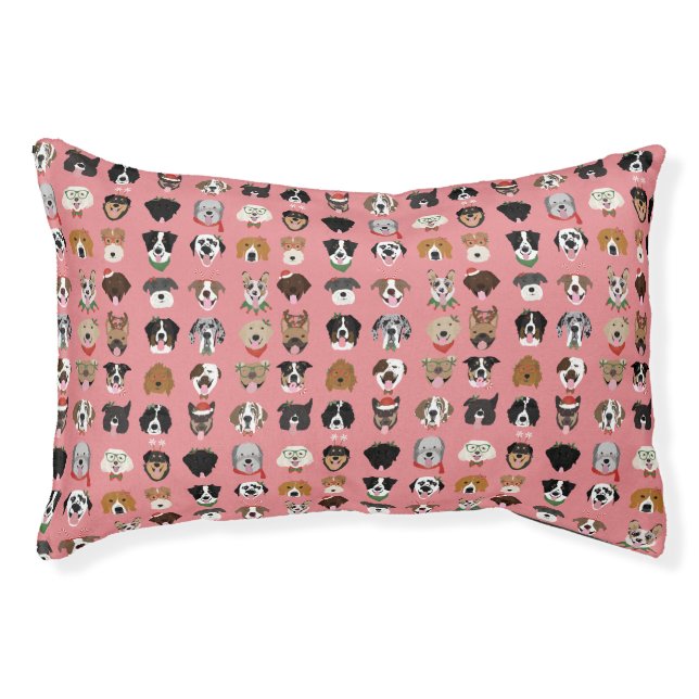 Christmas Dog Face Pattern Pet Bed (Front)