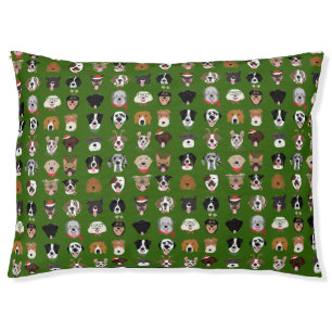 Christmas Dog Face Pattern Pet Bed