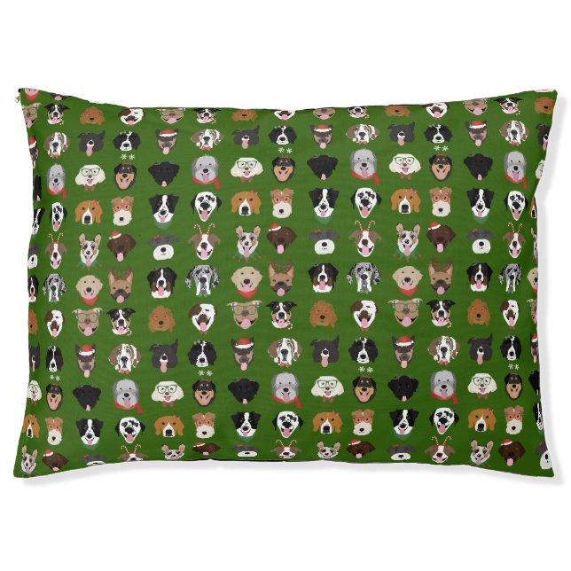 Christmas Dog Face Pattern Pet Bed (Front)