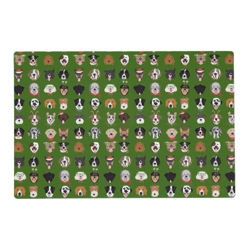 Christmas Dog Face Pattern Placemat