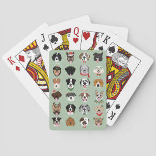 Christmas Dog Face Pattern Postcard Poker Cards