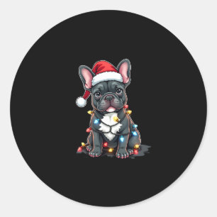 Christmas Dog French Bulldog Xmas Frenchie 3 Classic Round Sticker