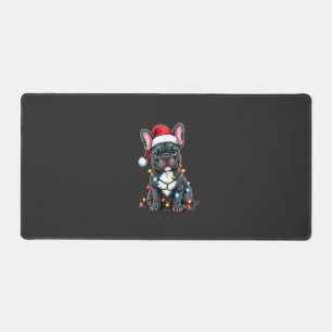 Christmas Dog French Bulldog Xmas Frenchie 3 Desk Mat