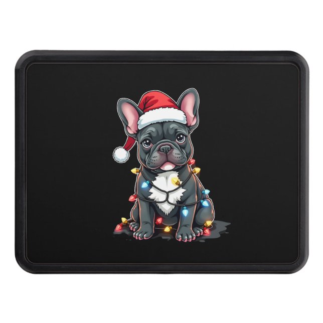 Christmas Dog French Bulldog Xmas Frenchie 3 Hitch Cover (Front)