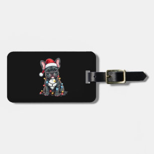 Christmas Dog French Bulldog Xmas Frenchie 3 Luggage Tag