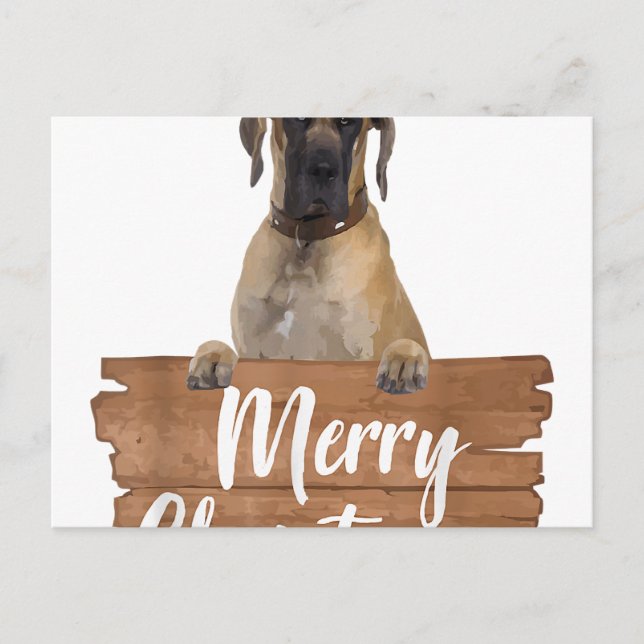 Christmas Dog Gift Great Dane Santa Hat T-Shirt.pn Announcement Postcard (Front)