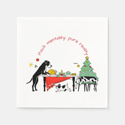 Christmas Dog Great Dane Pack Mentality Napkins