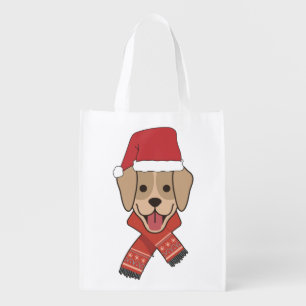 Christmas Dog Grocery Bag