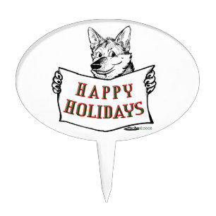 Christmas Dog:  Happy Holidays! Cake Topper