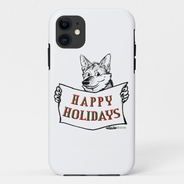 Christmas Dog:  Happy Holidays Case-Mate iPhone Case (Back)