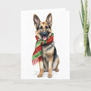 Christmas Dog, Holiday Dog, German Shepherd BLANK