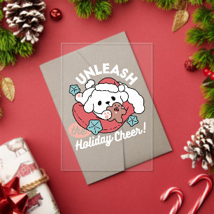 Christmas Dog in Santa Hat – Holiday Cheer for Pet Acrylic Invitations