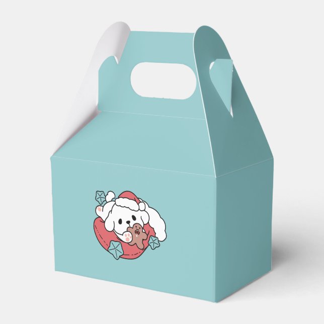 Christmas Dog in Santa Hat – Holiday Cheer for Pet Favor Boxes (Front Side)