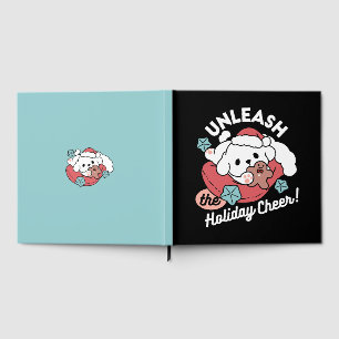Christmas Dog in Santa Hat – Holiday Cheer for Pet Guest Book