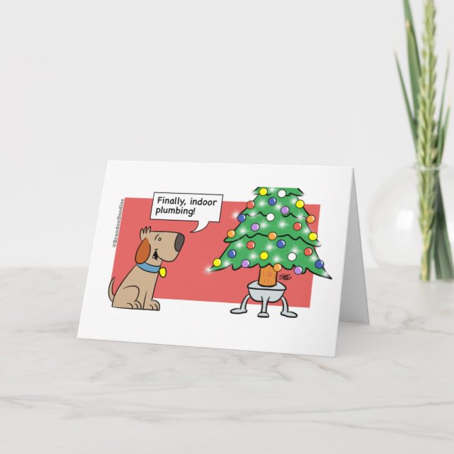 Christmas - Dog indoor plumbing Holiday Card (Front)
