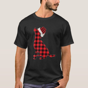 Christmas Dog Labrador Retriever Red Plaid Buffalo T-Shirt