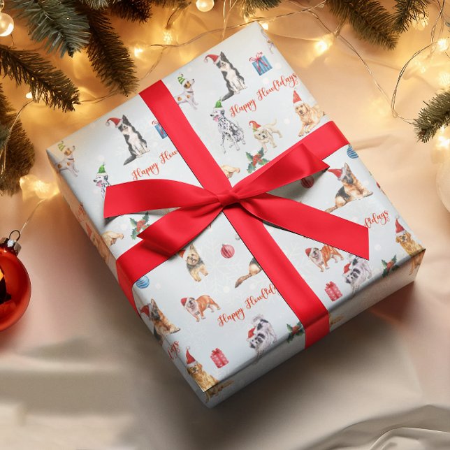 Christmas Dog Lover Happy Howlidays  Wrapping Paper (Creator Uploaded)