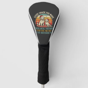 Christmas Dog Lovers Snack Watching Golf Head Cover