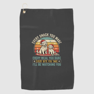 Christmas Dog Lovers Snack Watching Golf Towel