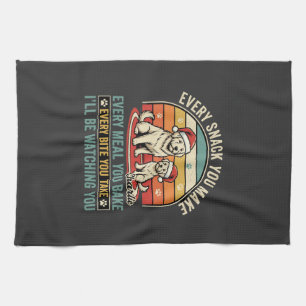Christmas Dog Lovers Snack Watching Kitchen Towel