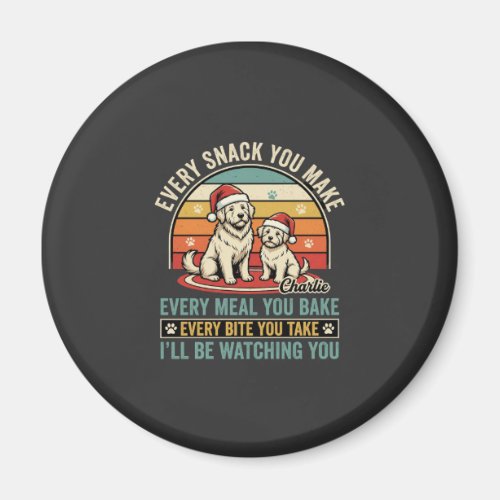 Christmas Dog Lovers Snack Watching Magnet