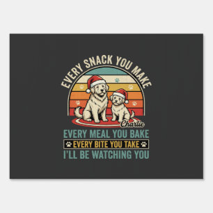 Christmas Dog Lovers Snack Watching Sign