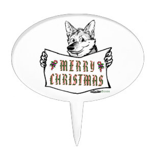 Christmas Dog:  Merry Christmas! Cake Topper