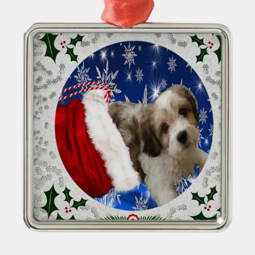 Christmas Dog Metal Ornament