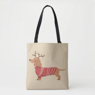 Christmas Dog Owner Dachshund Gift Holiday Xmas Tote Bag
