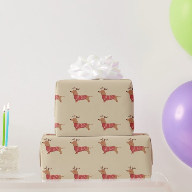 Christmas Dog Owner Dachshund Gift Holiday Xmas  Wrapping Paper (Party Gifts)