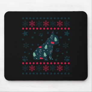 Christmas Dog Pattern French Bulldog Owner  Mouse Pad