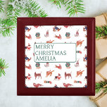 Christmas Dog Pattern Gift Box<br><div class="desc">Christmas Dog Pattern Perfect for Xmas Home Decoration,  so cute and cosy</div>