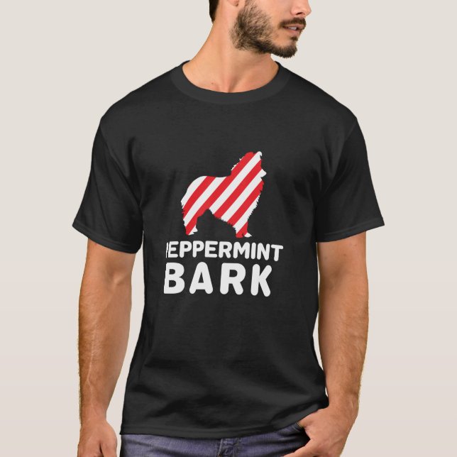 Christmas Dog Peppermint Bark Shetland Sheepdog Fu T-Shirt (Front)