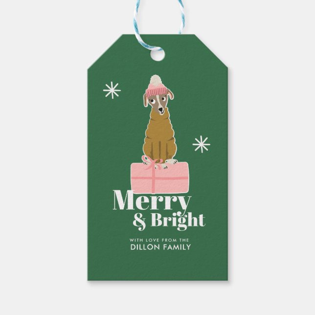 Christmas Dog Personalize Gift Tag (Front)