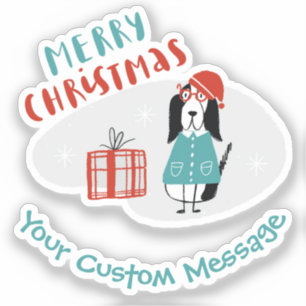 Christmas Dog Personalized Sticker